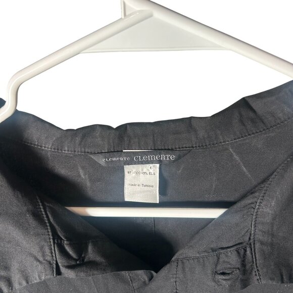 Elemente Clemente Black Popover Lagenlook Blouse Women's Size XL - Picture 4 of 5